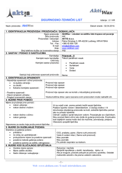 AktiWax - Sigurnosno-tehnički list - HR