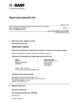 Fastac 10 EC MSDS - BASF Croatia zaštita bilja
