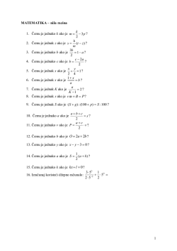 Matematika, niža razina