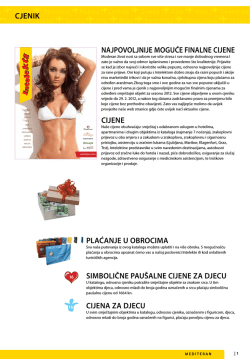 cjenik plaćanje u obrocima simbolične pau&scaron;alne cijene za djecu