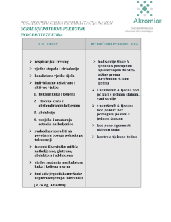 poslijeoperacijska rehabilitacija nakon ugradnje potpune