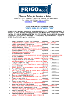 POPIS DOBITNIKA U NAGRADNOJ IGRI &ldquo;NEMAM BRIGU