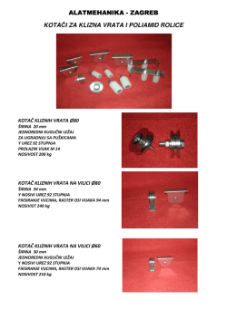 Kotači za klizna dvori&scaron;na vrata