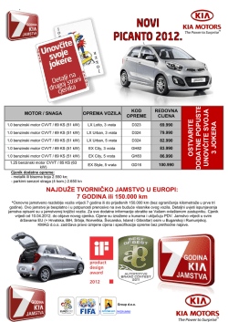 Cjenik Picanto