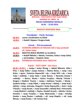 duhovno - informativni listić župe Zabok GODINA VII.; BROJ 16