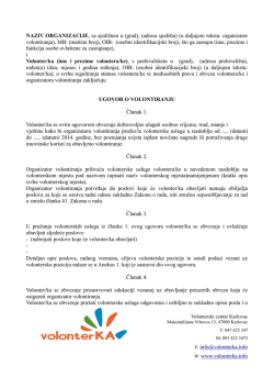 Ugovor o volontiranju