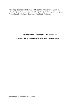 Protokol o radu volontera u CZR Josipovac