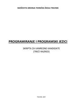 programiranje i programski jezici - Mje&scaron;ovita srednja tehnička &scaron;kola