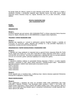 Pravila nagradne igre