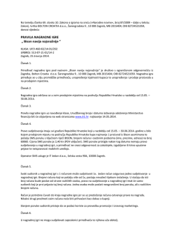 PRAVILA NAGRADNE IGRE &bdquo; Bison navija najsnažnije &ldquo;