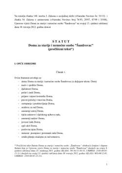 Opći akti Doma - Dom za starije i nemoćne osobe