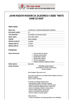 javni radovi-radom za zajednicu i sebe "niste sami uz nas"