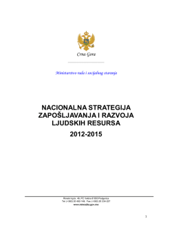 nacionalna strategija zapo&scaron;ljavanja i razvoja ljudskih resursa 2012
