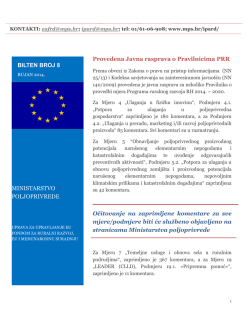 Provedena Javna rasprava o Pravilnicima PRR Očitovanje na
