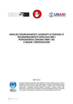 ANALIZA EDUKOVANOSTI JAVNOSTI IZ ZAKONA O