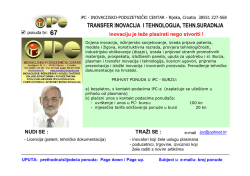 burza inovacija - INOVACIJSKO-PODUZETNIČKI CENTAR (iPC