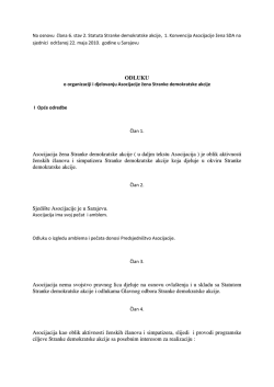 ODLUKU Asocijacija žena Stranke demokratske akcije