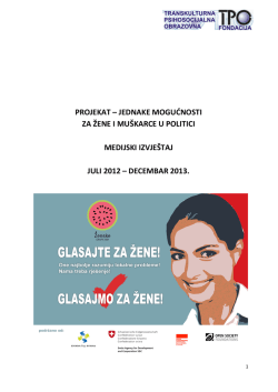 jednake mogućnosti za žene i mu&scaron;karce u politici medijski