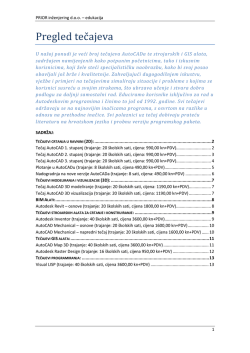 Pregled tečajeva AutoCADa