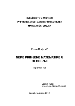 NEKE PRIMJENE MATEMATIKE U GEODEZIJI