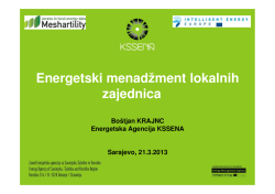 Bo&scaron;tjan Krajnc &ndash; Energy management for municipalities