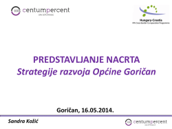 PREDSTAVLJANJE NACRTA Strategije razvoja Općine Goričan