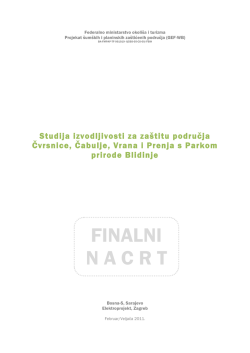 Konačni nacrt Studije izvodljivosti NP Prenj-Čvrsnica
