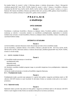 P R A V I L N I K  o studiranju