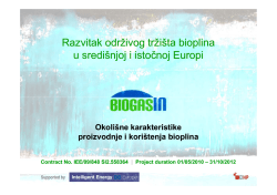 Okoli&scaron;ne karakteristike proizvodnje i kori&scaron;tenja bioplina