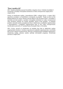 "Žene i mediji u EU" - Centar za istraživanje medija i komunikacije
