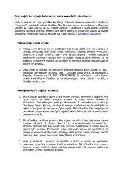 Opći uvjeti kori&scaron;tenja Internet stranica www.blitz