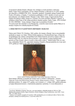 1 O nazočnosti obitelji Zrinski u Baranji više i detaljno se može
