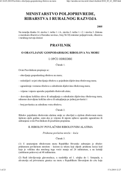 Pravilnik o obavljanju gospodarskog ribolova na moru NN 63-2010