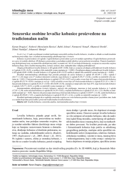 Senzorske osobine levačke kobasice proizvedene na tradicionalan