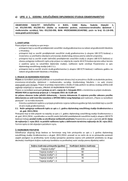 a) UPIS U 1. GODINU SVEUČILI&Scaron;NOG DIPLOMSKOG STUDIJA