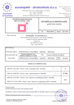 Propusnost zraka, vodonepropusnost i opterećenje vjetrom