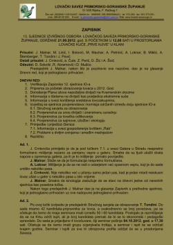 13. sjednica 21.09.2012. - Lovački savez Primorsko goranske županije