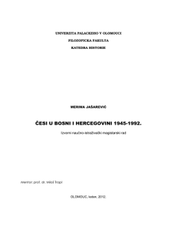 ČESI U BOSNI I HERCEGOVINI 1945-1992.