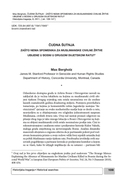 ČUDNA &Scaron;UTNJA Max Bergholz - Institute For Research of Genocide