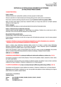 Instrukcija za popunjavanje dokumentacije