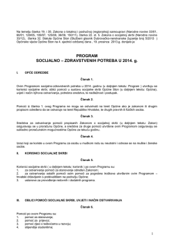 SOCIJALNI PROGRAM OPĆINA KONAVLE