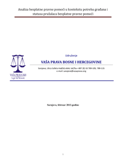 Analiza besplatne pravne pomoći u kontekstu