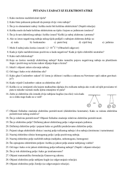 PITANJA I ZADACI IZ ELEKTROSTATIKE