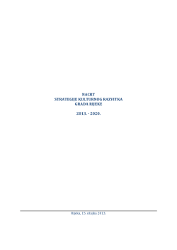 nacrt strategije kulturnog razvitka grada rijeke 2013