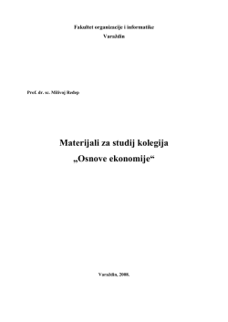 Materijali za studij kolegija &bdquo;Osnove ekonomije&ldquo;