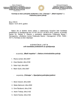 Broj: 278/15 Datum: 12.01.2015. godine Nakon &scaron;to je direktor donio