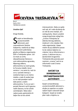 CRVENA TRE&Scaron;NJEVKA - SDP Tre&scaron;njevka sjever Zagreb