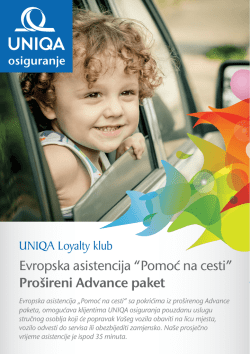 Evropska asistencija &ldquo;Pomoć na cesti&rdquo; Pro&scaron;ireni Advance