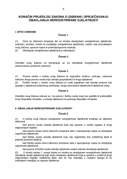 Prijedlog Zakona o zabrani i sprječavanju obavljanja - Ius-Info