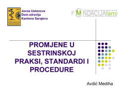 promjene u sestrinskoj sestrinskoj praksi, standardi i procedure